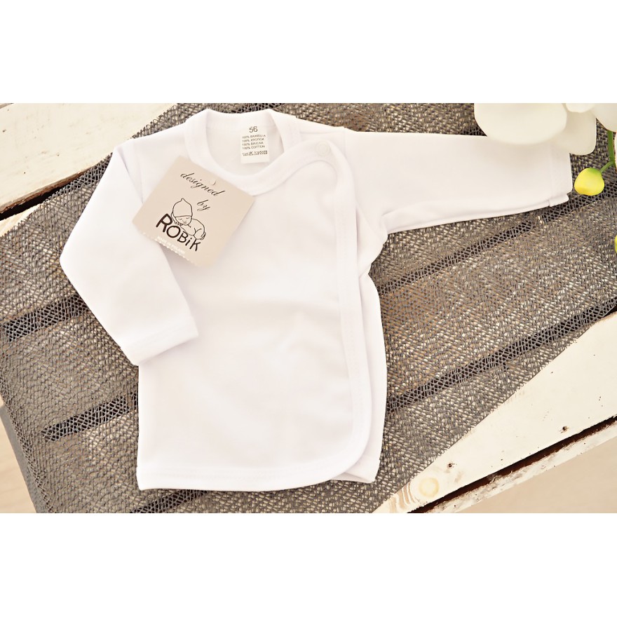 Biała KOSZULKA kopertowa kaftanik CHRZEST