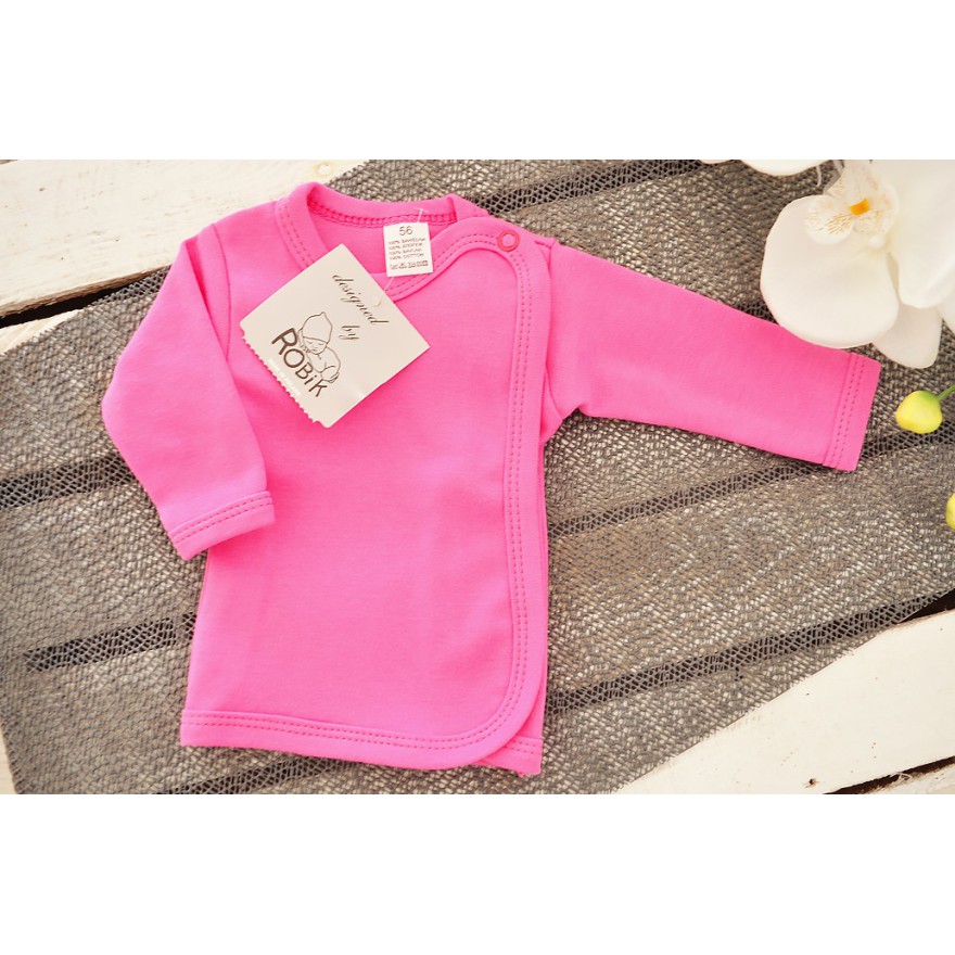 Amarantowa KOSZULKA kopertowa kaftanik