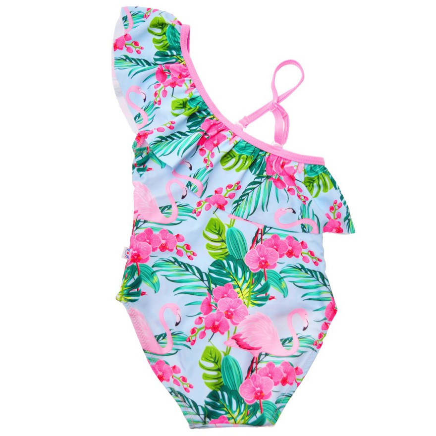 Kostium kąpielowy jednoczęściowy w flamingi, strój basen