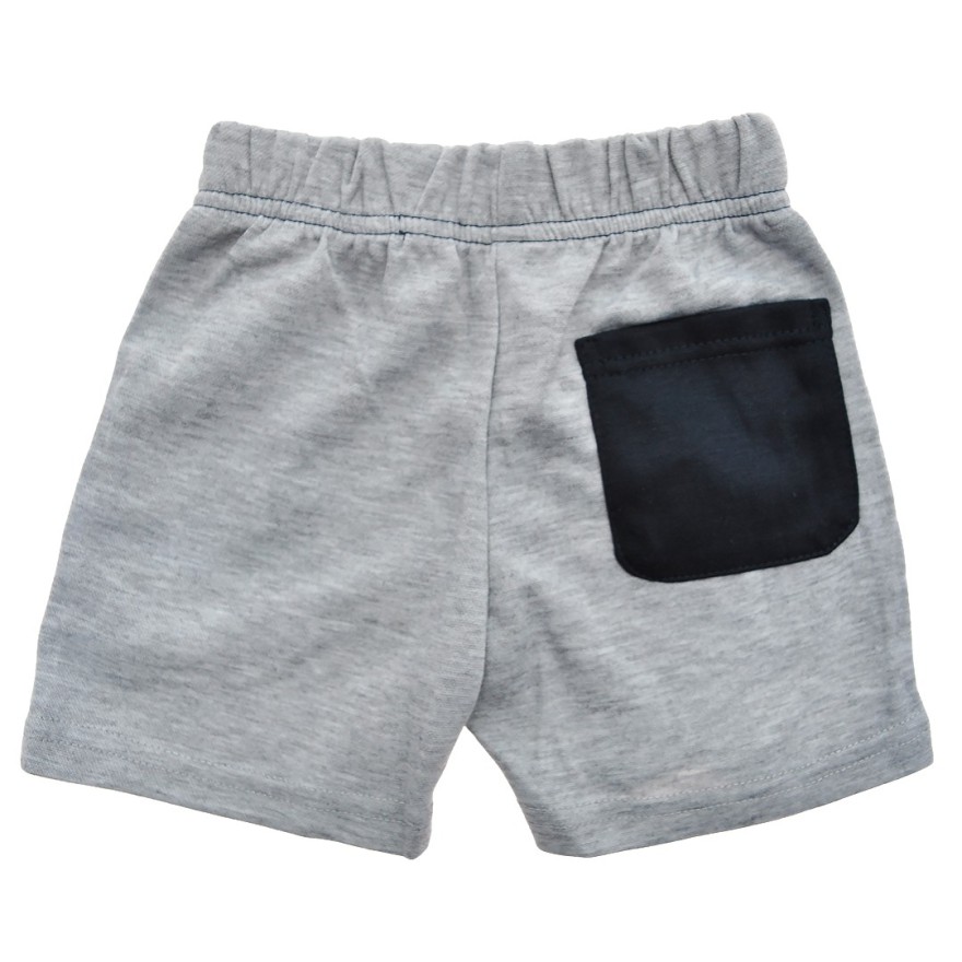 Szaro-granatowe KRÓTKIE SPODENKI dresowe SZORTY LATO wzór GREEN