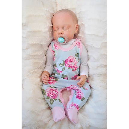 Dziewczęce ŚPIOCHY rozpinane w kroku, r. 50 WCZEŚNIAK w róże wzór 349R