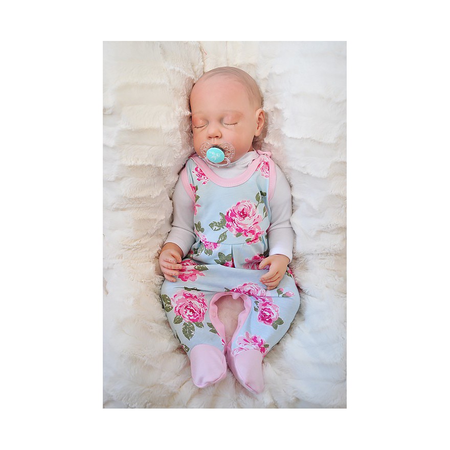 Dziewczęce ŚPIOCHY rozpinane w kroku, r. 50 WCZEŚNIAK w róże wzór 349R