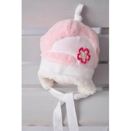 CIEPŁA CZAPKA ZIMOWA  LADY jasny róż