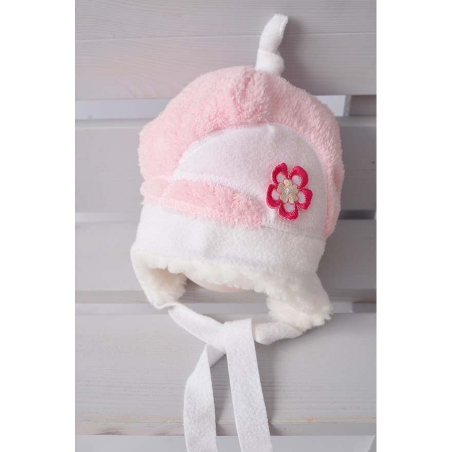 CIEPŁA CZAPKA ZIMOWA  LADY jasny róż