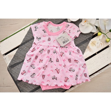 Różowa BODY SUKIENKA w kucyki UROCZA PIĘKNE KOLORY LATO wzór 351R