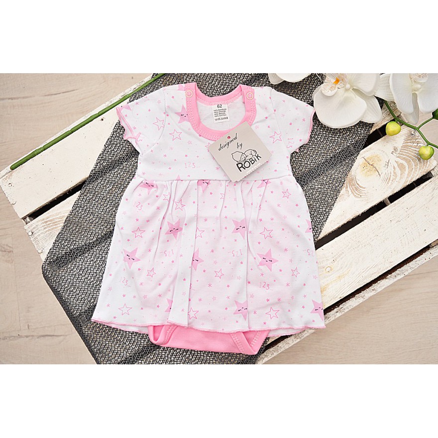 Biała BODY SUKIENKA w gwiazdki UROCZA PIĘKNE KOLORY LATO wzór 350R