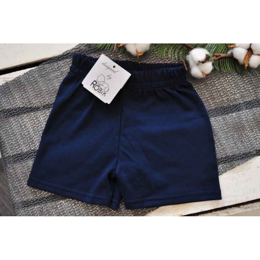 Granatowe KRÓTKIE SPODENKI cienkie SZORTY LATO