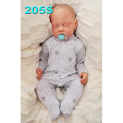 Pajac pajacyk bawełniany szaro-biały w gwiazdki wzór 205S