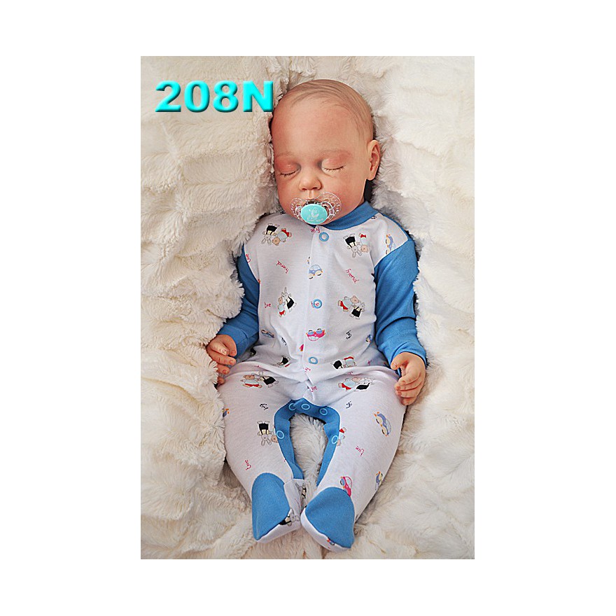 Pajac pajacyk bawełniany niebiesko-biały FRIEND wzór 208N