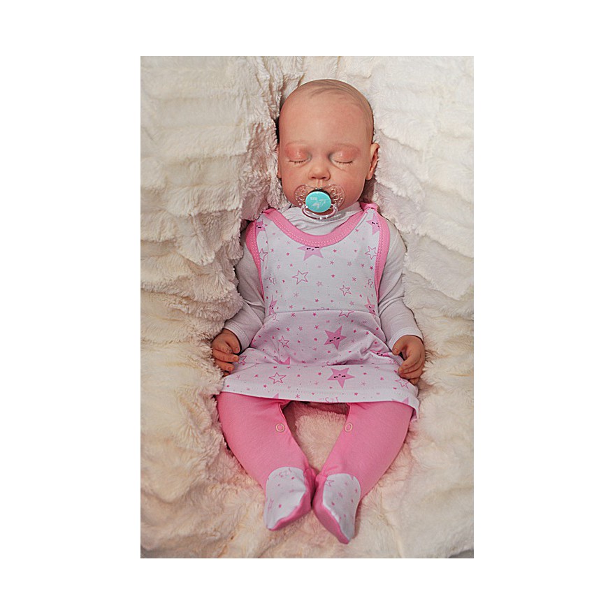 ŚPIOCHY SUKIENKA 2w1 tylko u nas! biało-różowe w gwiazdki wzór 350R