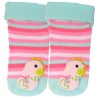 Skarpety z grzechotką dziewczęce w paski z konikiem morskim