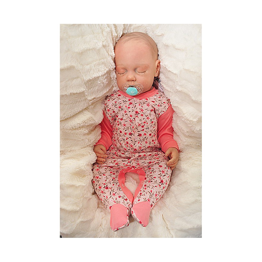 Pajac pajacyk bawełniany koralowy w kwiaty wzór 346KOR