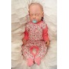 Pajac pajacyk bawełniany koralowy w kwiaty r.50 WCZEŚNIAK wzór 346KOR