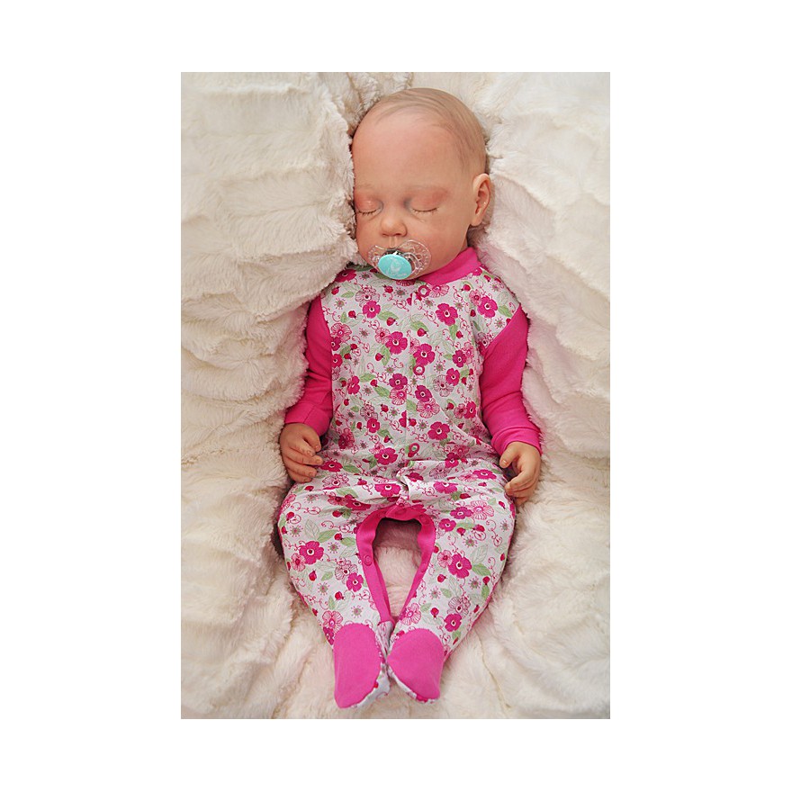 Pajac pajacyk bawełniany amarantowy w kwiaty wzór 360A