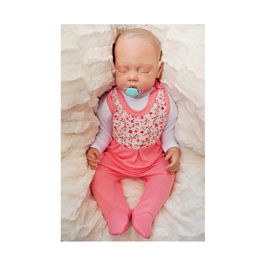 ŚPIOCHY ŚPIOSZKI bawełniane, koralowe w kwiaty wzór 346KOR