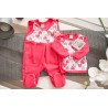 Malinowa WYPRAWKA dla WCZEŚNIAKA w serca, koszulka + śpiochy 2cz. wzór 112C