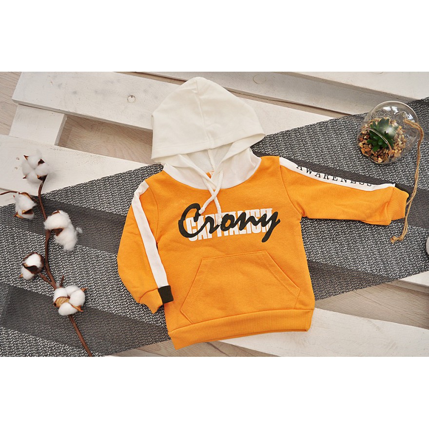 Komplet spodnie, musztardowa bluza z kapturem DRES