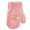 Różowe rękawiczki zimowe dziewczęce 5P SerceR