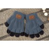 Niebieskie rękawiczki zimowe chłopięce podwójne 5P