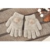 Szare rękawiczki zimowe dziewczęce z pomponem 5P