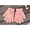 Różowe rękawiczki zimowe dziewczęce z pomponem 5P