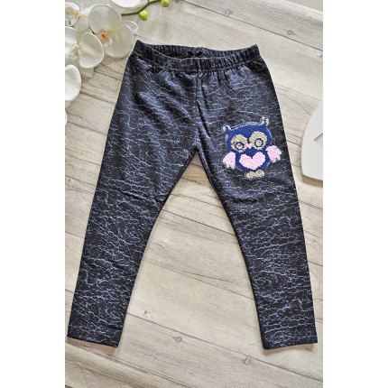 LEGGINSY SOWA magiczne cekiny GETRY granat marmurek