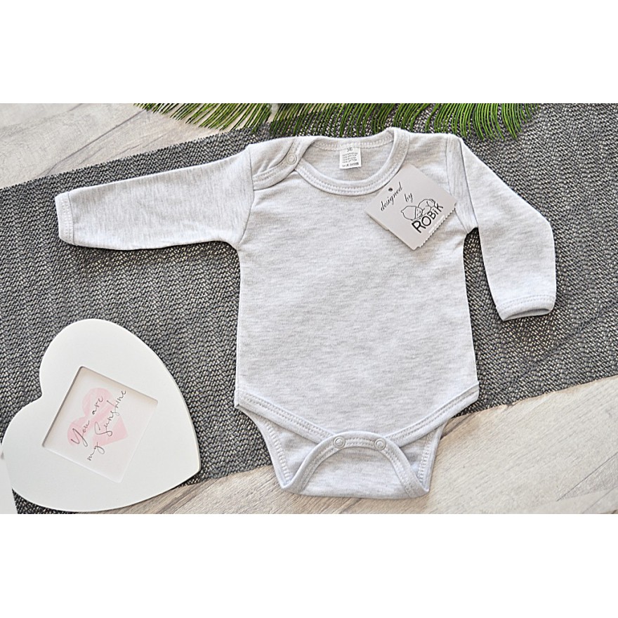 Szare BODY z długim rękawem