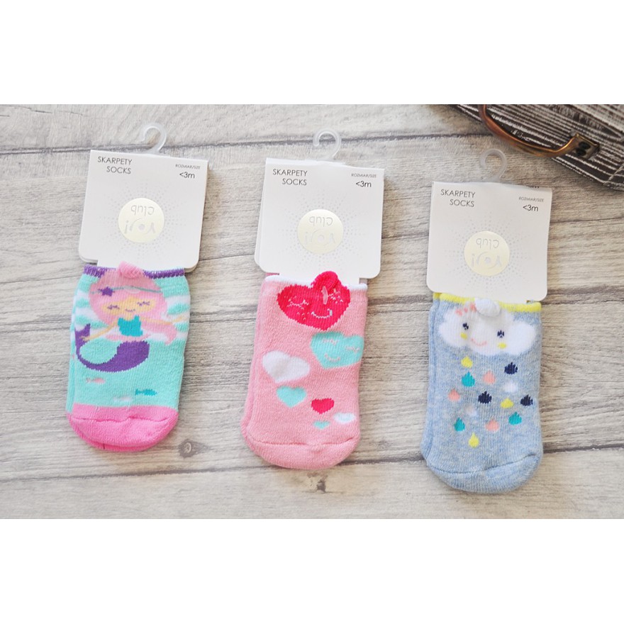 3 pary SKARPETKI frotte z elementem 3D Girl wzór D27