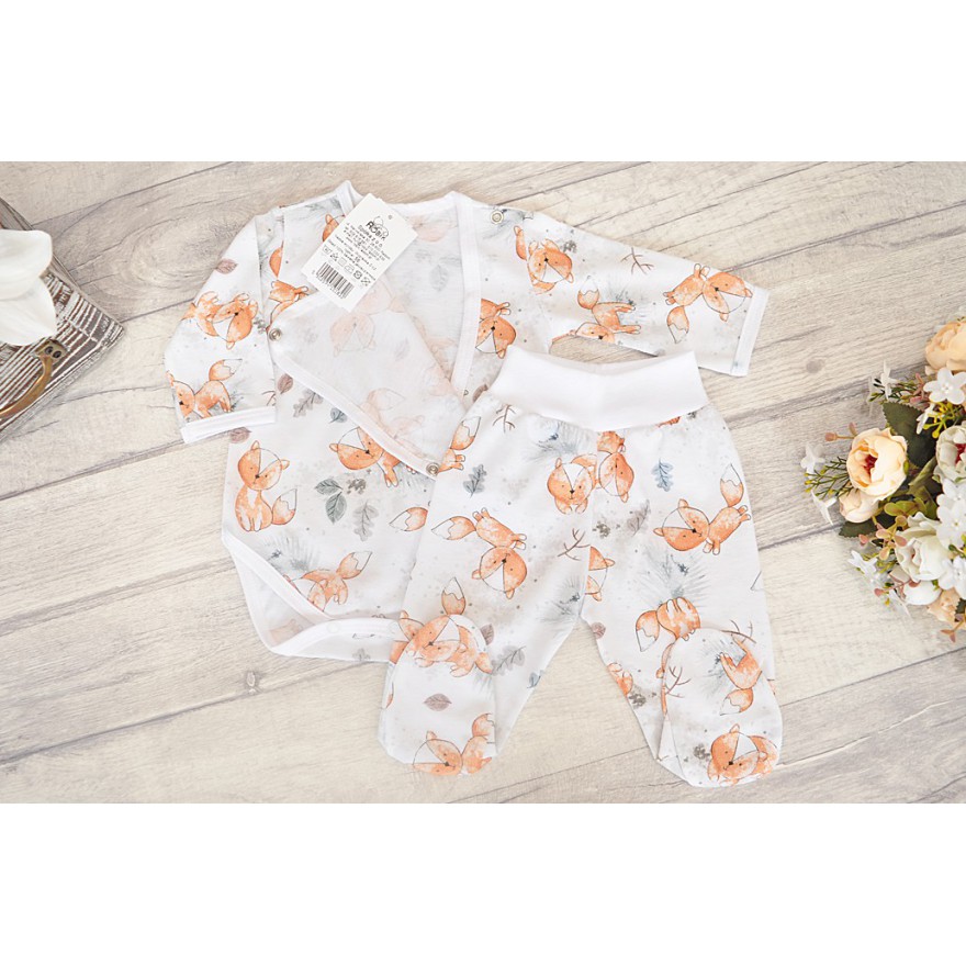 Komplet 2cz w liski, body kopertowe półśpiochy r.50 WCZEŚNIAK