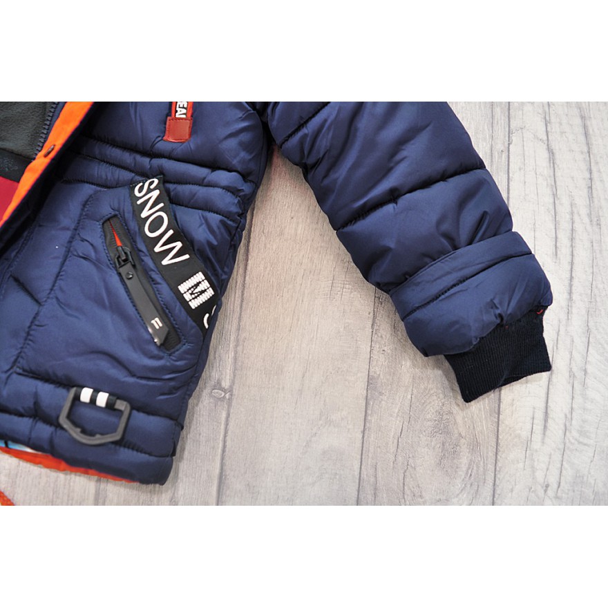 Granatowa KURTKA PUCHOWA ocieplana pikowana ZIMA