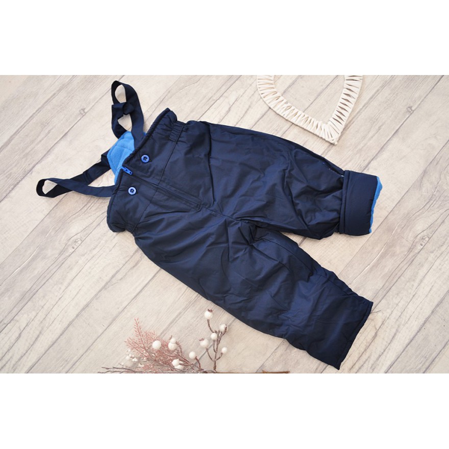 ZIMOWY KOMBINEZON dwuczęściowy na futerku wzór z pomarańczowym