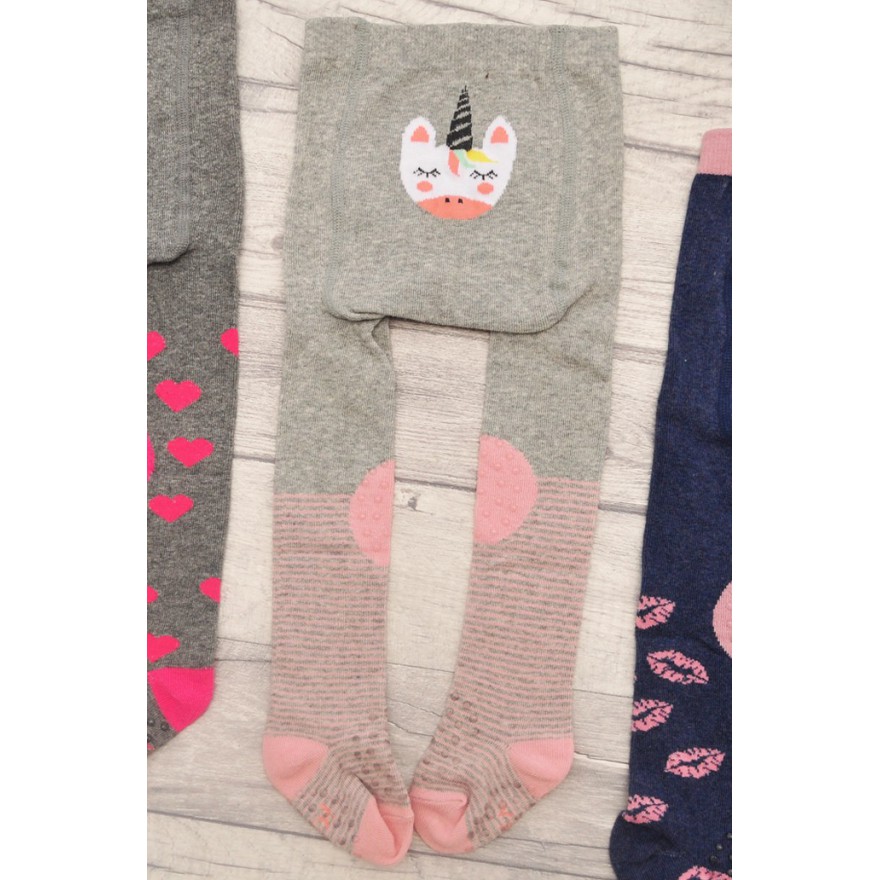 RAJSTOPY do RACZKOWANIA szare z jednorożcem POTRÓJNY ABS! wzór RA-821