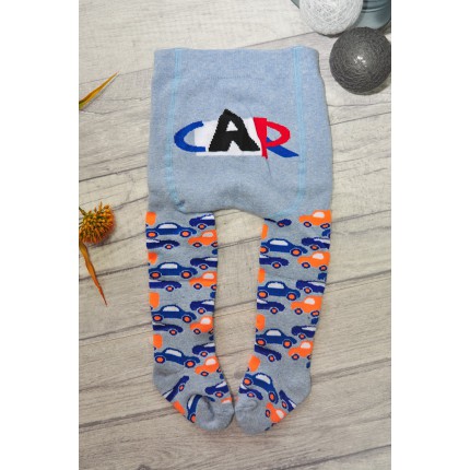 RAJSTOPY frotte niebieskie w auta wzór 380