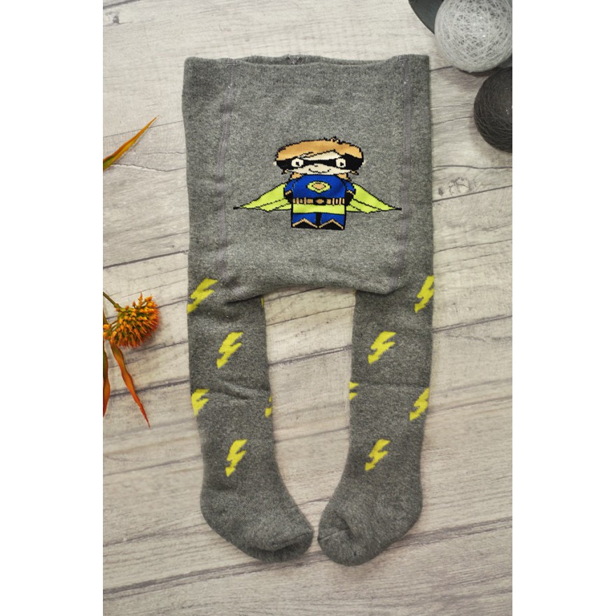 RAJSTOPY frotte szare SUPERHERO wzór 383