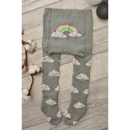 RAJSTOPY frotte szare w chmurki wzór 510