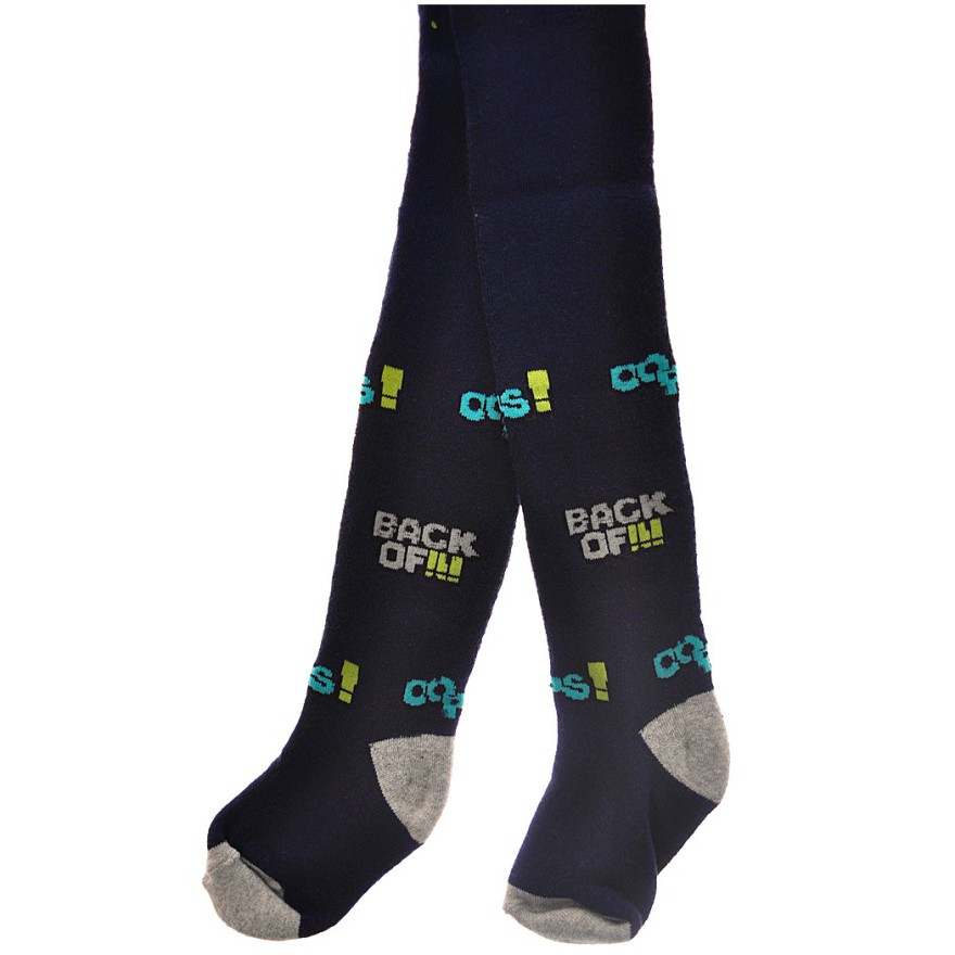 RAJSTOPY frotte granatowe z napisami wzór 449