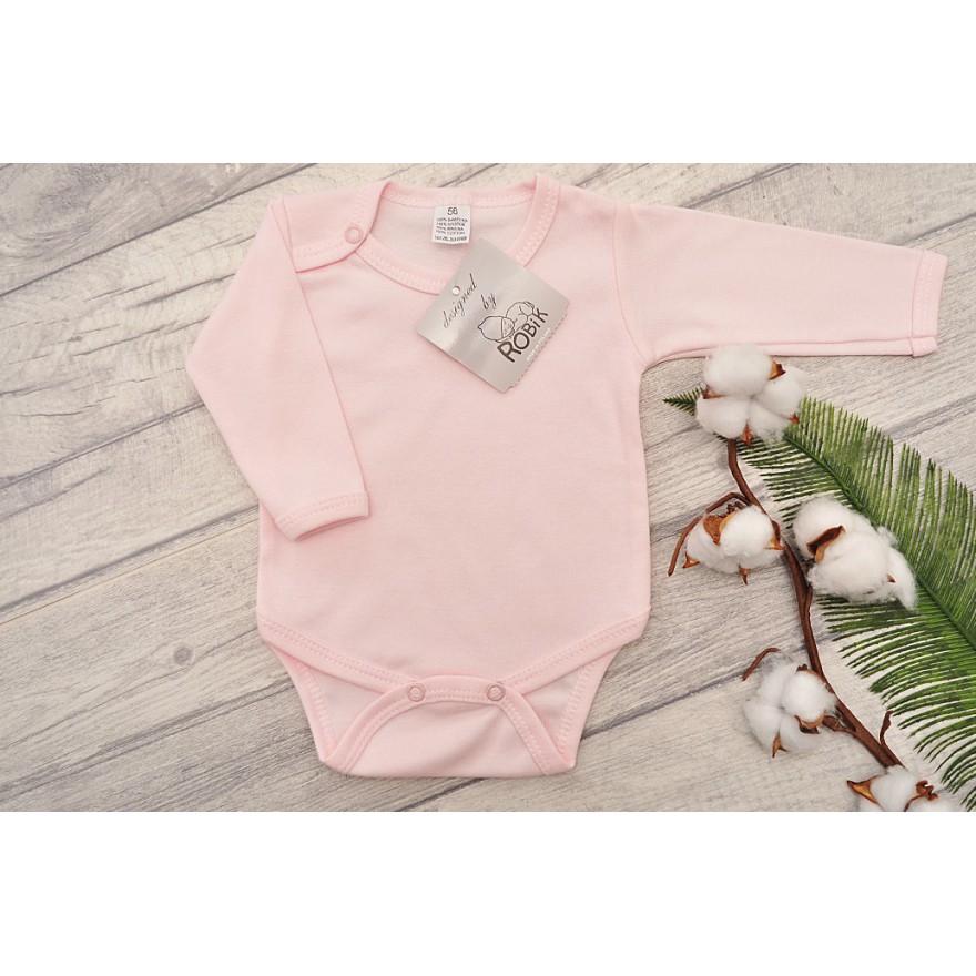 Pudrowy róż BODY z długim rękawem