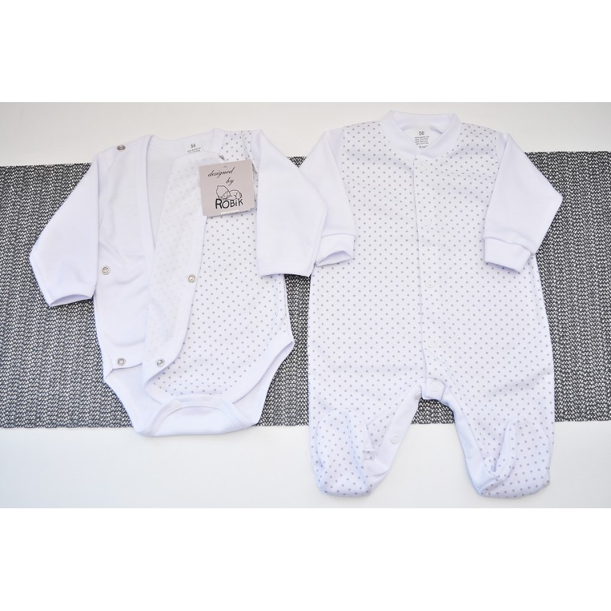 WYPRAWKA dla wcześniaka do szpitala 5 części biała w gwiazdki wzór 198B