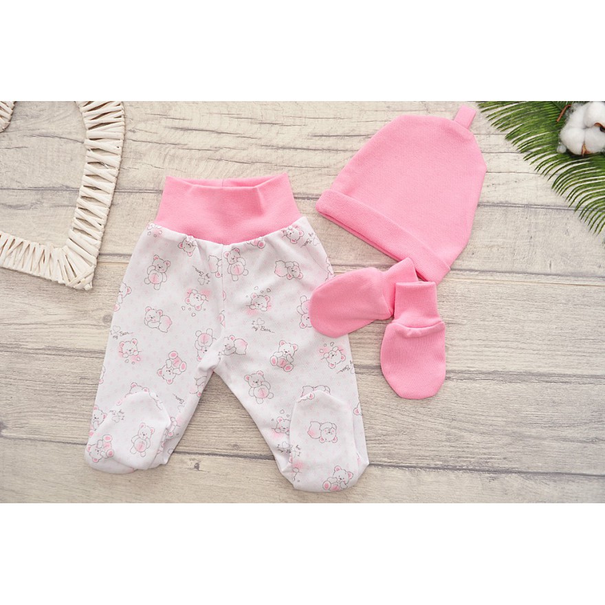 WYPRAWKA dla wcześniaka do szpitala 5 części różowa w misie wzór 366R