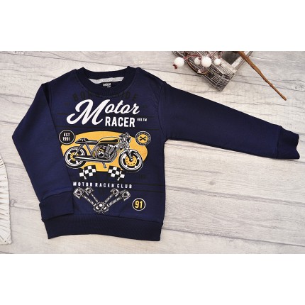 Granatowa BLUZA chłopięca dresowa MOTOR RACE