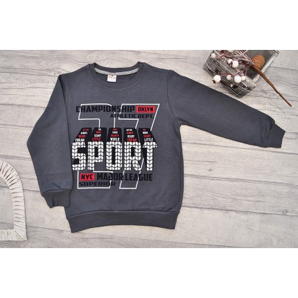 Grafitowa BLUZA chłopięca dresowa CHAMPIONSHIP SPORT