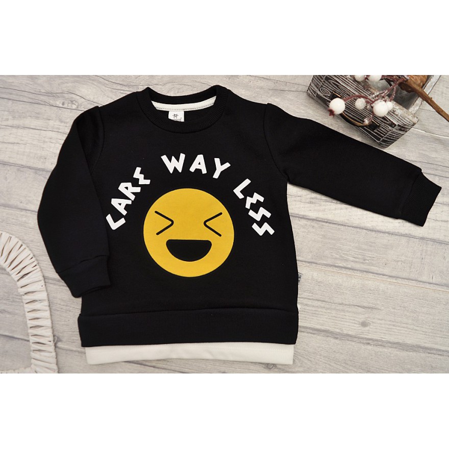 Dres chłopięcy EMOTKI czarna bluza, spodnie, komplet