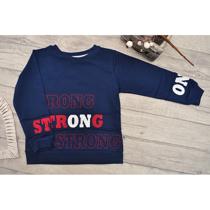 Dres chłopięcy STRONG granatowa bluza, spodnie, komplet