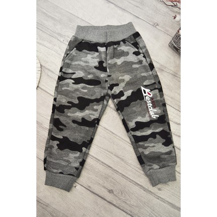 Ocieplane SPODNIE MORO szare chłopięce spodenki dresowe BestClub