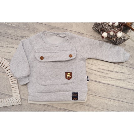 DRES RONIX szara bluza z kieszonką, granatowe spodnie, komplet