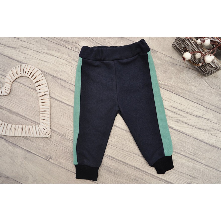 DRES RONIX seledynowa bluza z kieszonką, granatowe spodnie, komplet