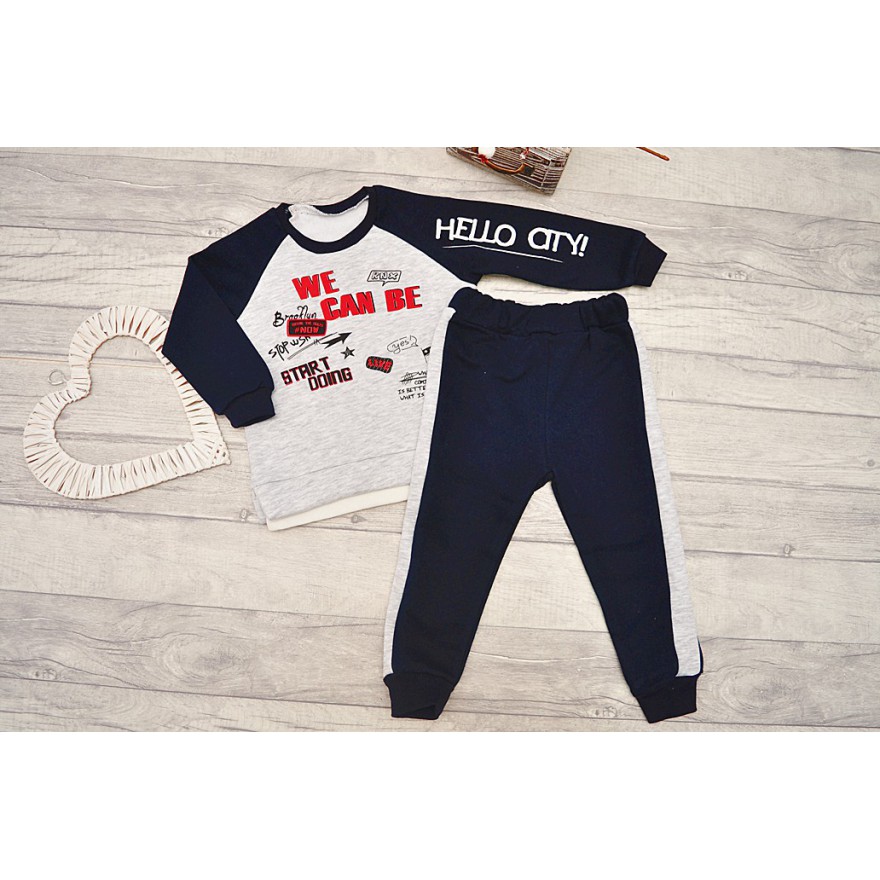 Granatowo-szary DRES WE CAN BE bluza spodnie, komplet