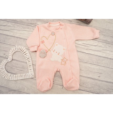 Różowy PAJACYK WELUROWY MISIE i MYSZKA 3D