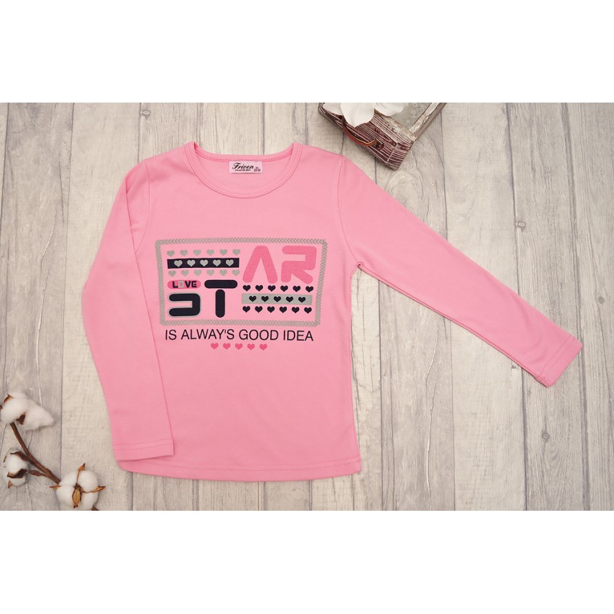 DRES dziewczęcy STAR2 granatowo-różowa bluza z kapturem, spodnie, bluzka, komplet 3cz.