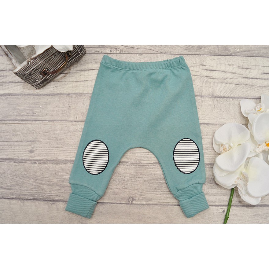 Miętowo-biały DRES ze słoniem, bluza, spodnie, apaszka komplet 3cz.